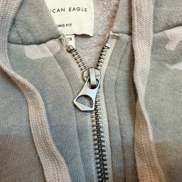American Eagle Camo Full Zip Hoodie Gray Taupe Soft Legging Fit XS/TP - Picture 4 of 9